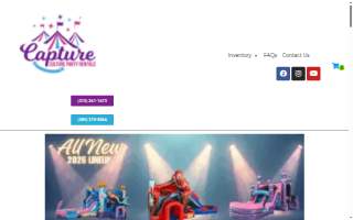 Capture Culture Party Rentals website
