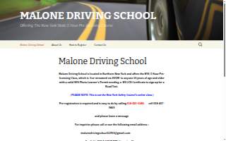 Malone Driving School of Massena website
