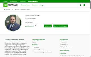Christopher Walker - TD Wealth Financial Advisor website
