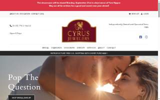 Cyrus Jewelers website