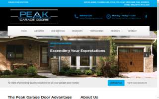 Peak Garage Doors website