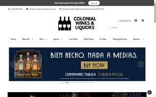 Colonial Wines and Liquors website