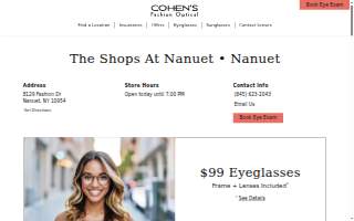 Cohen's Fashion Optical of Nanuet website