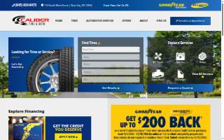 Caliber Tire and Auto Service website