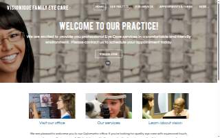 Visionique Family Eye Care website