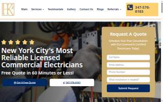 HK Electric Inc - Licensed Electrician NYC website