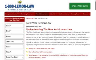 Kimmel & Silverman, P.C., New York Lemon Law Firm website