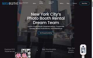 Mashbooths Modern Photo Booth Rentals website