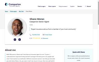 Shane Moran at Comparion Insurance Agency website