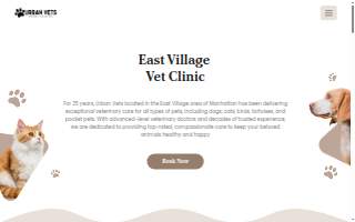 Urban Vets Animal Hospital website