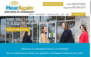 HearAgain Doctors of Audiology website