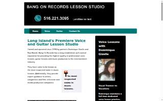 Bang On Records Lesson Studios website