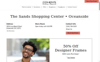Cohen's Fashion Optical of Oceanside website