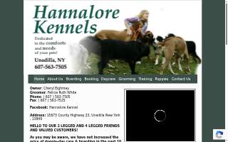 Hannalore Kennels website