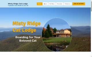 Misty Ridge Cat Lodge website
