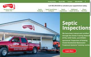 Barefoot Septic & Sewer, Inc. website