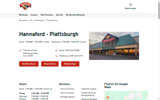 Hannaford Pharmacy website