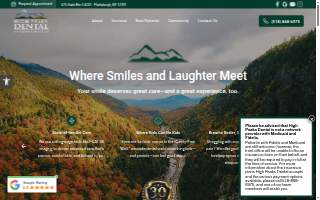 High Peaks Dental website