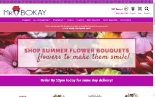 Mr. Bokay Flowers and Greenhouse & Flower Delivery website