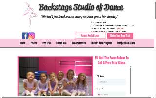 Backstage Studio of Dance website