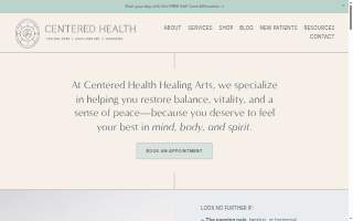Centered Health Healing Arts website