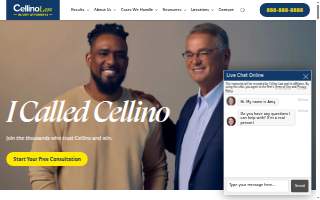 Cellino Law Injury Attorneys of Rochester website