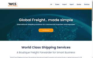 World Class Shipping website