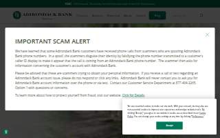 Adirondack Bank website