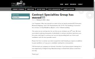 Contract Specialties Group website