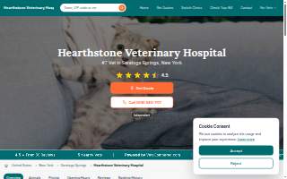 Hearthstone Veterinary Hospital website