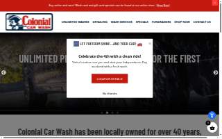 Colonial Car Wash website