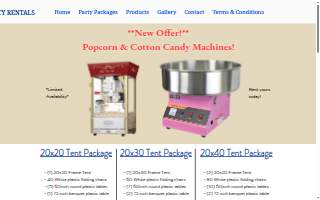 Just Party Rentals website