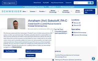 Avraham (Avi) Sokoloff, PA-C Schweiger Dermatology Group website