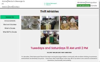 Christ Episcopal Church Thrift Store website
