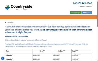Countryside Credit Union website