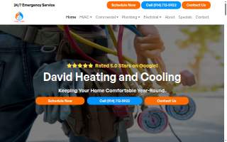 David Heating and Cooling Inc. website