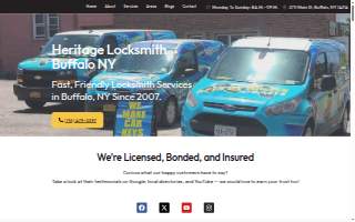 Heritage Locksmith - Keys on wheels of Amherst website