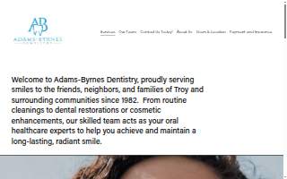 Adams-Byrnes Dentistry website