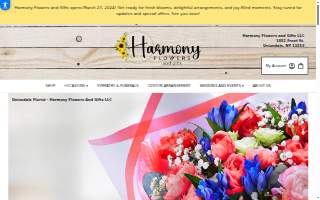 Harmony Flowers and Gifts LLC website