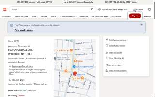 Walgreens Pharmacy of Uniondale website