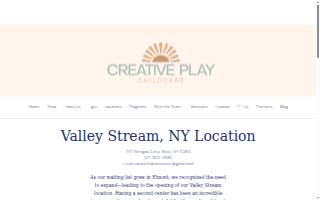 Creative Play Childcare Valley Stream website