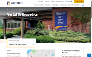 Guthrie Vestal Orthopedics website