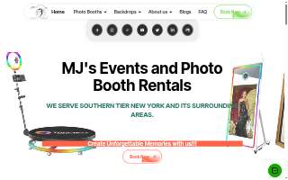 MJ's Events and Photo Booth Rental website