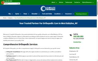 Complete Orthopedics of West Babylon website