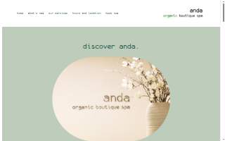 anda organic boutique spa website