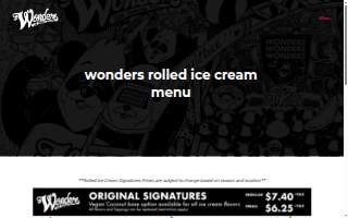 Wonders Ice Cream website