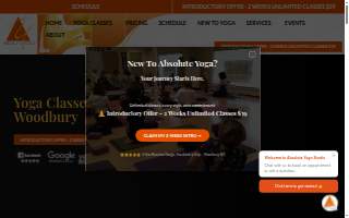 Absolute Yoga Studio of Westbury website