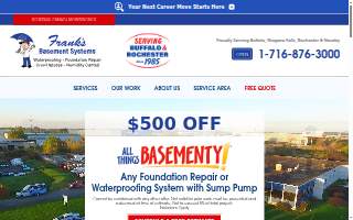 Frank's Basement Systems of Williamsville website