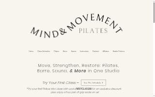 Mind & Movement Pilates website