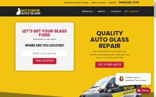 Defender Auto Glass - Akron website